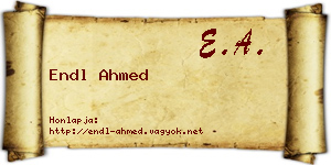 Endl Ahmed névjegykártya
